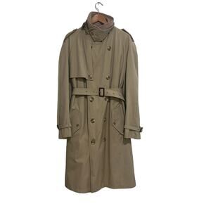 Triminghams Of Bermuda RARE VINTAGE Men's Trenchcoat Khaki Nova Check  Large-XL
